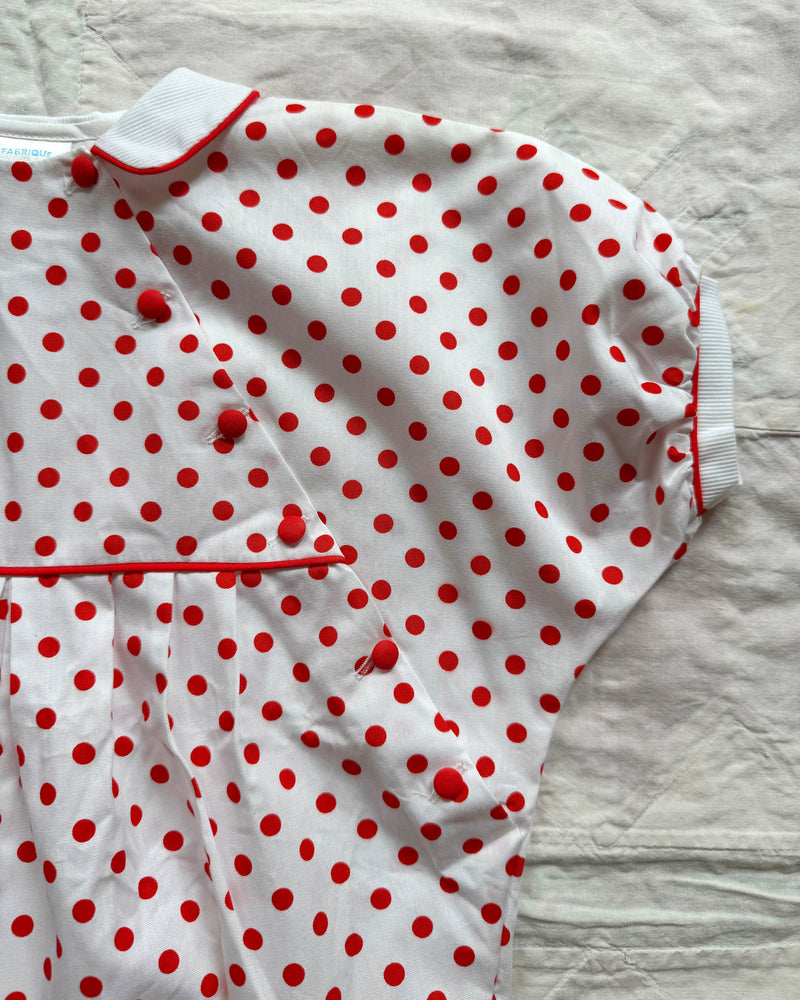 Polka Dot Cotton Romper 6M