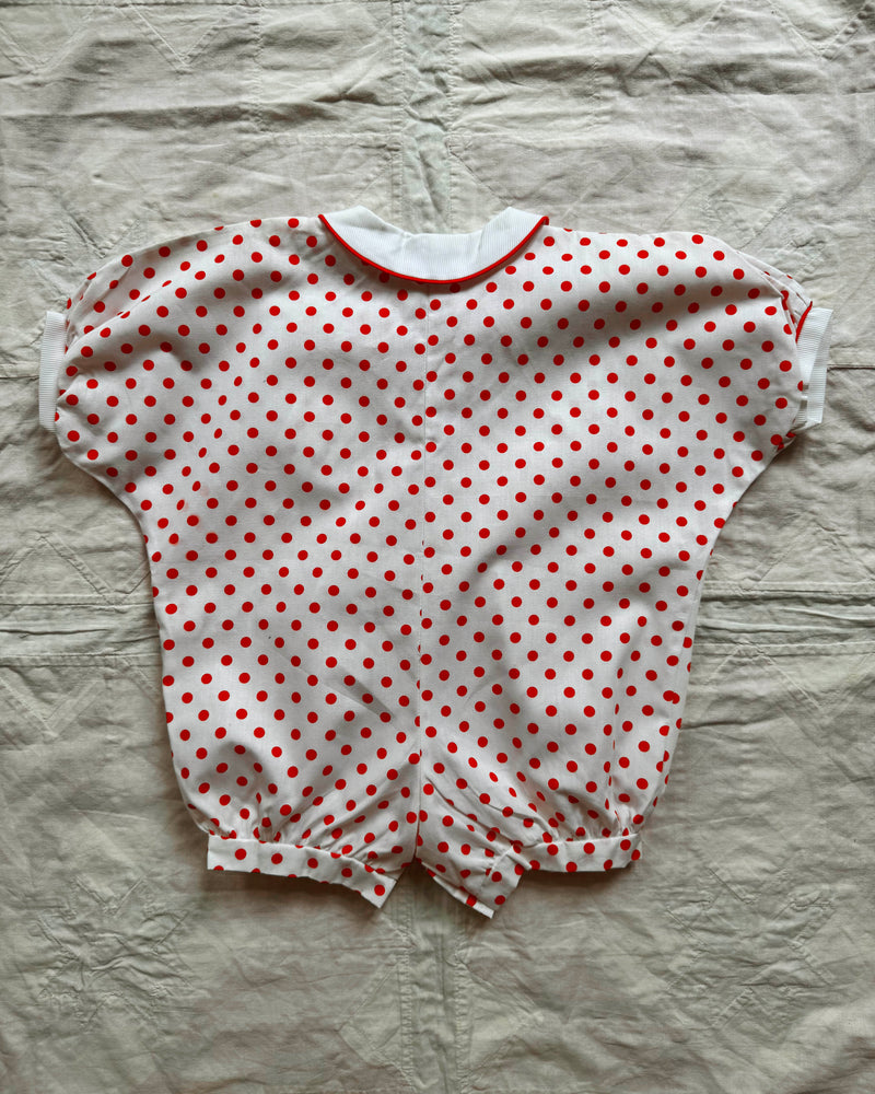 Polka Dot Cotton Romper 6M