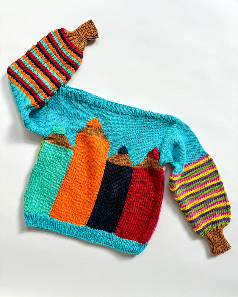 Handmade Crayon Chunky Cotton Sweater