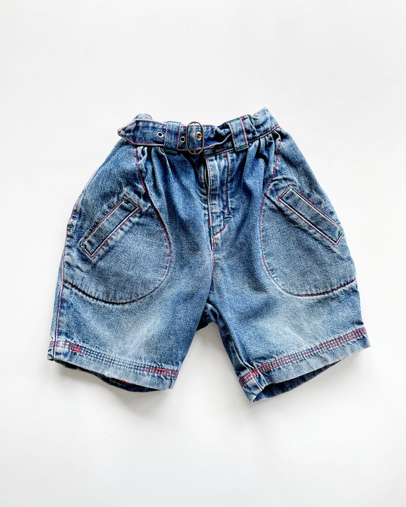 Vintage Oilily Denim Shorts With Elastic Waist