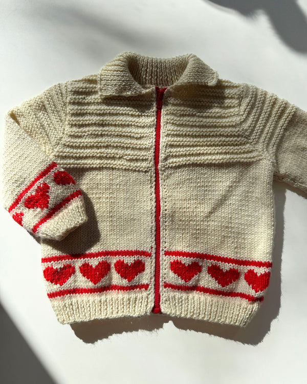 Handmade Wool Heart Cardigan