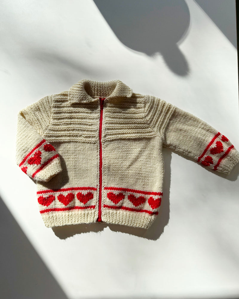 Handmade Wool Heart Cardigan