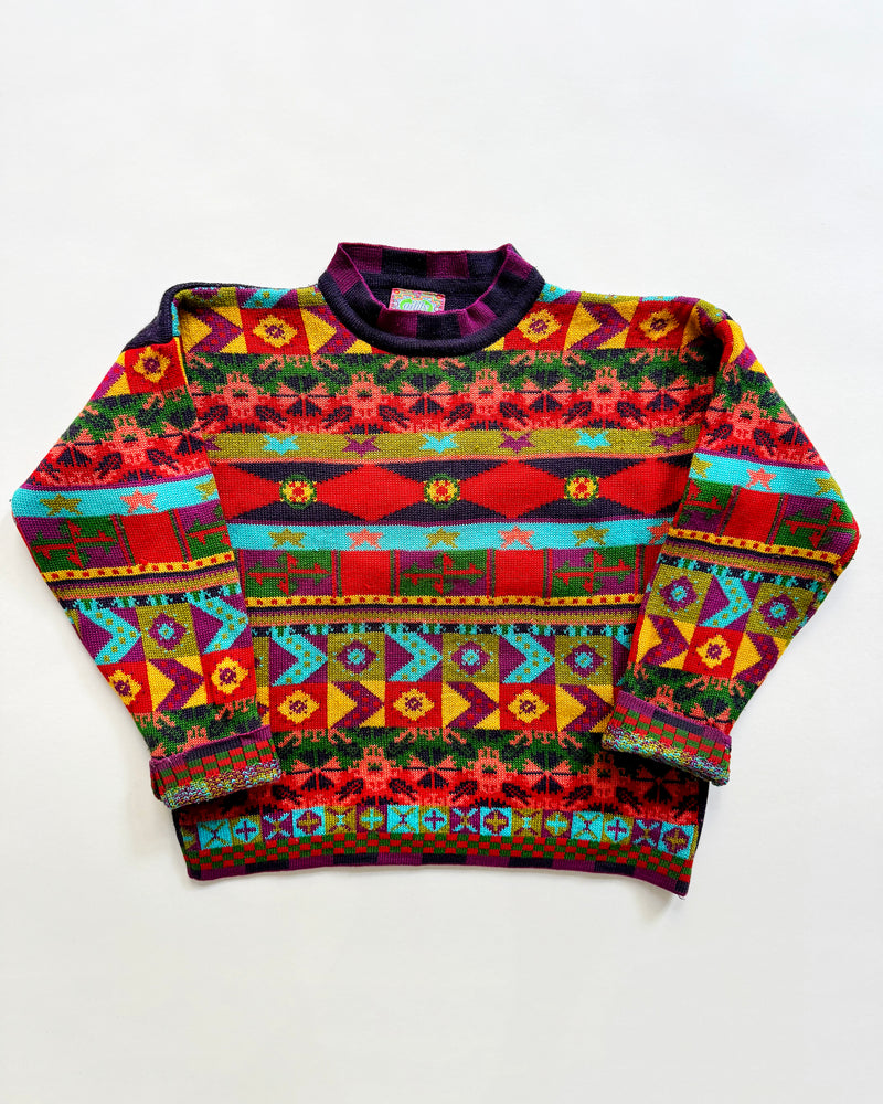 Vintage Oilily Jacquard Wool Sweater