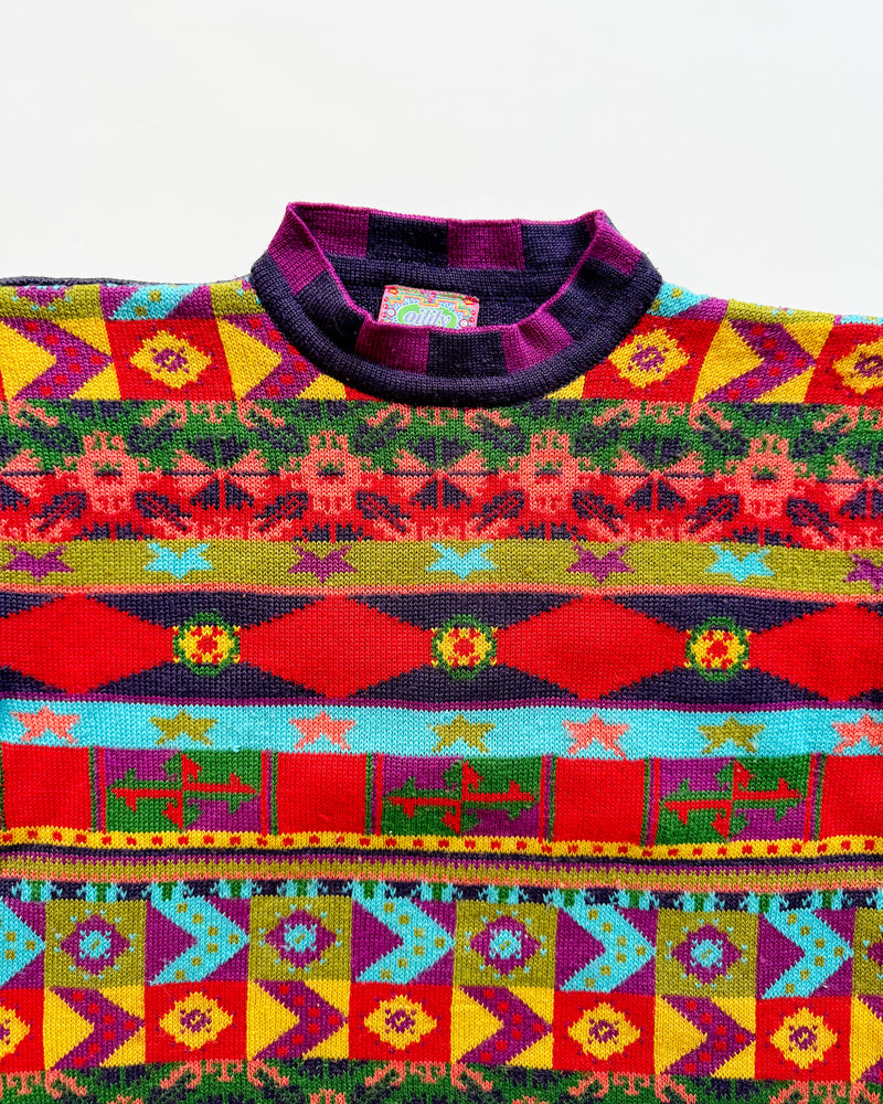 Vintage Oilily Jacquard Wool Sweater