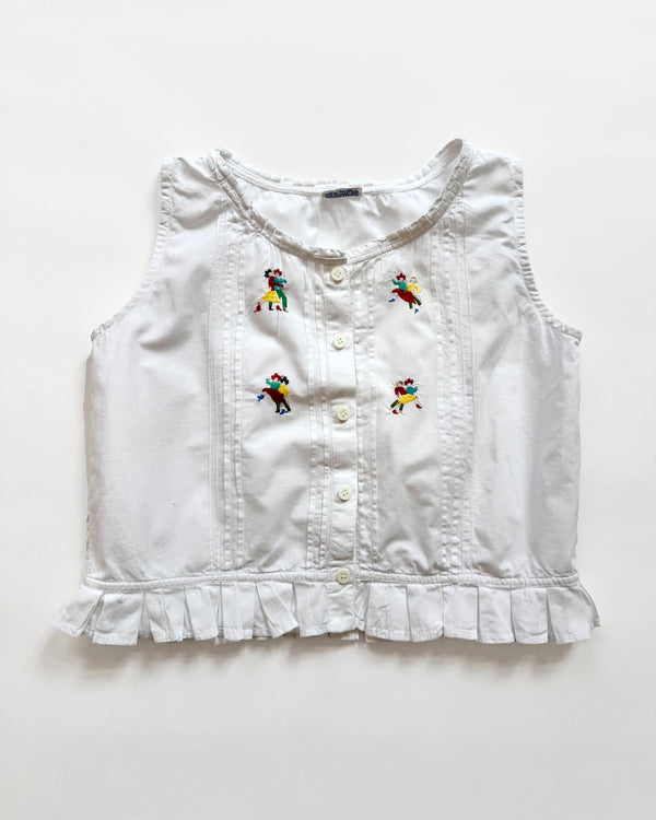 Embroidered Cowboy Cotton Top