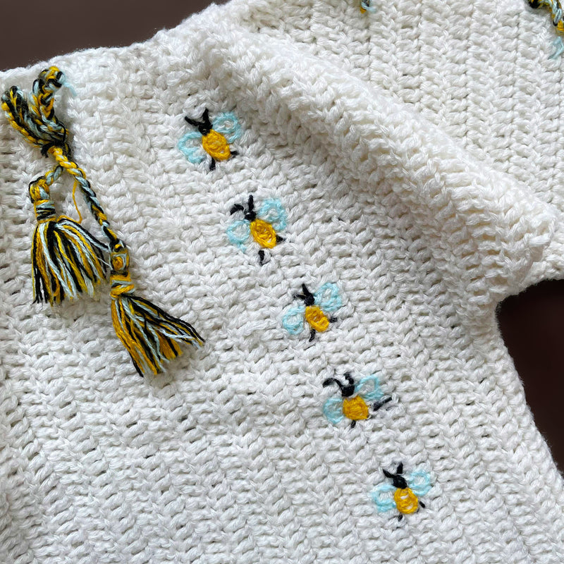 Handmade Cotton Crochet Bee Top