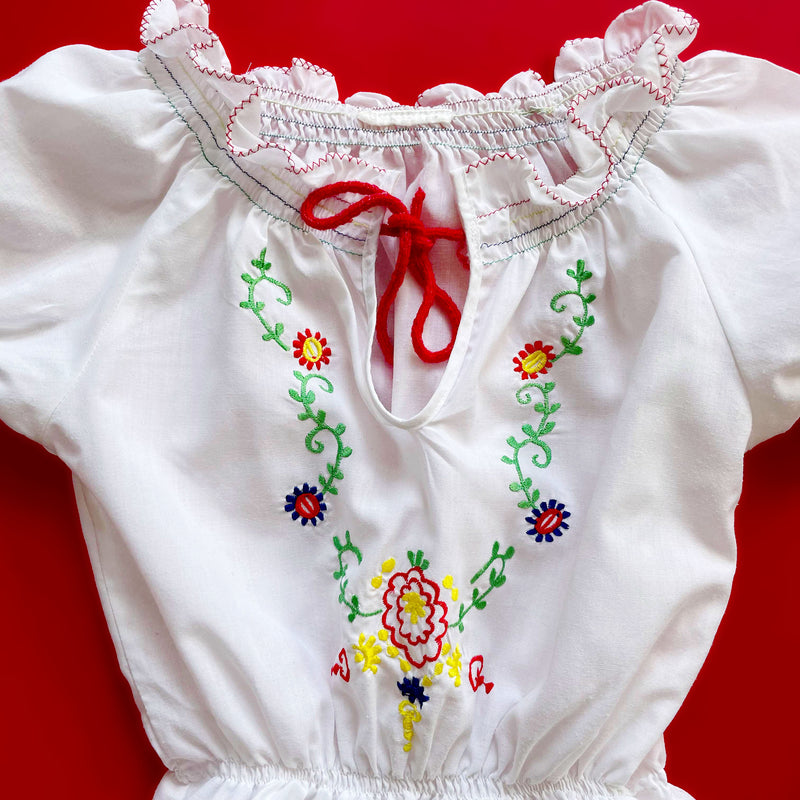 Vintage Embroidered Cotton Blouse