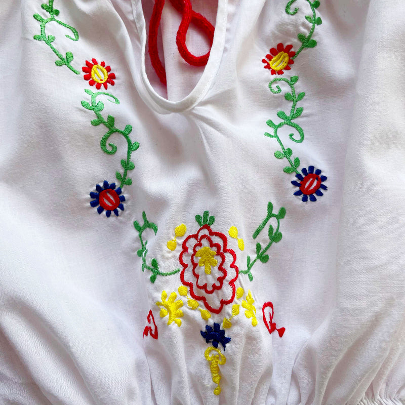 Vintage Embroidered Cotton Blouse