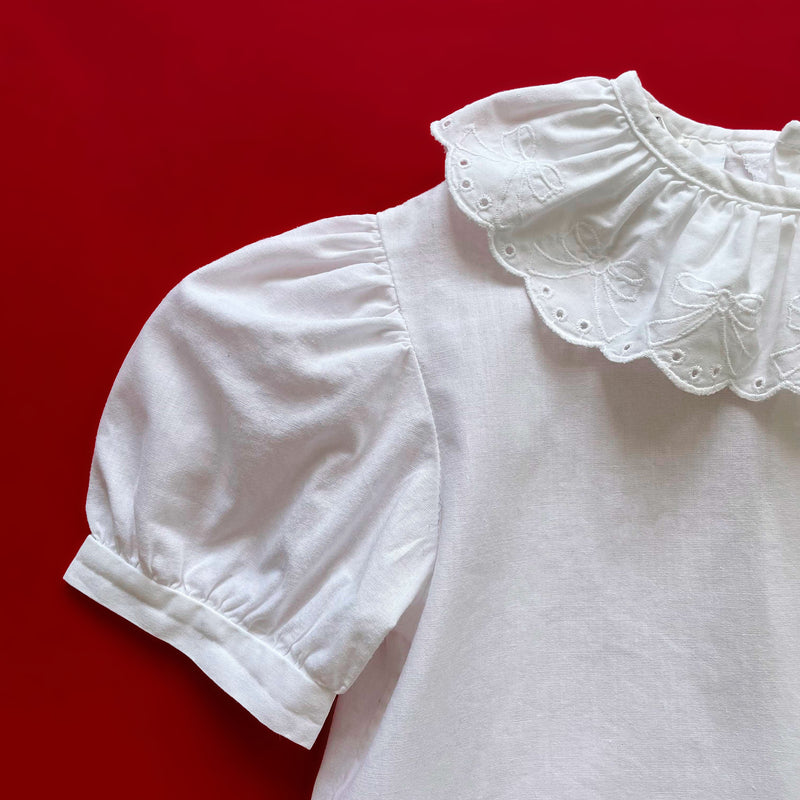 Vintage Cotton Blouse With Pierrot Collar