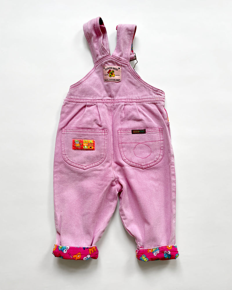 Vintage Pink Denim Overalls