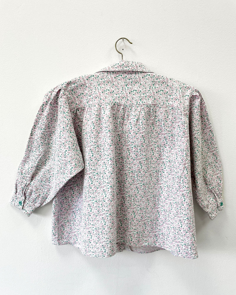 Vintage Floral Cotton Blouse