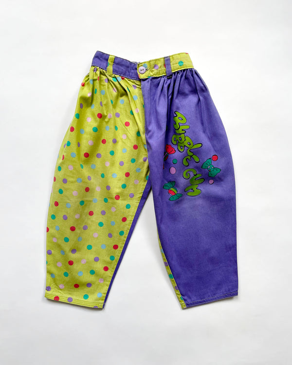 Vintage Bubble Gum Trousers With Elastic Waist