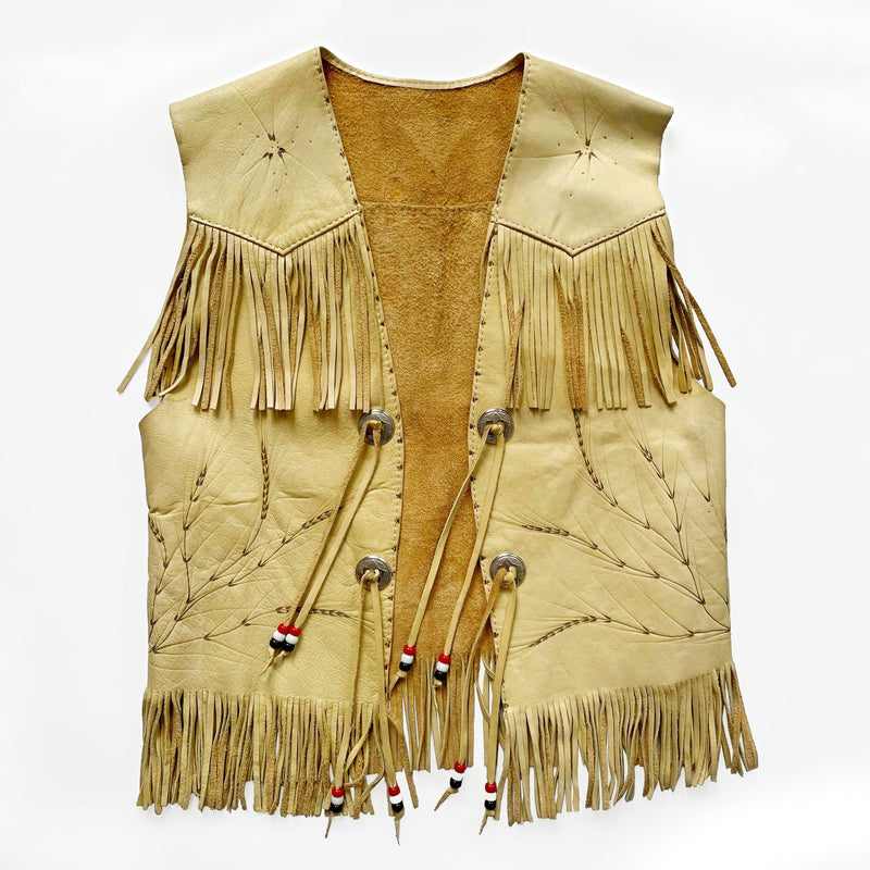 Vintage Fringed Leather Vest