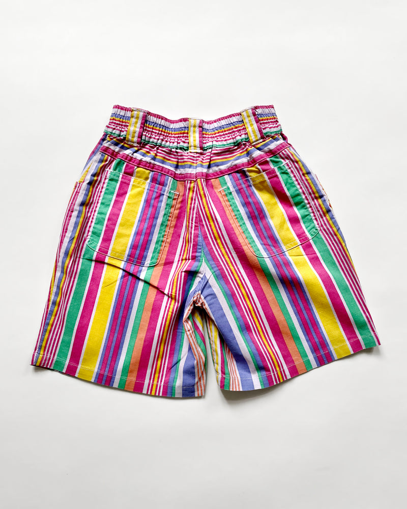 Vintage Striped Shorts With Elastic Waist