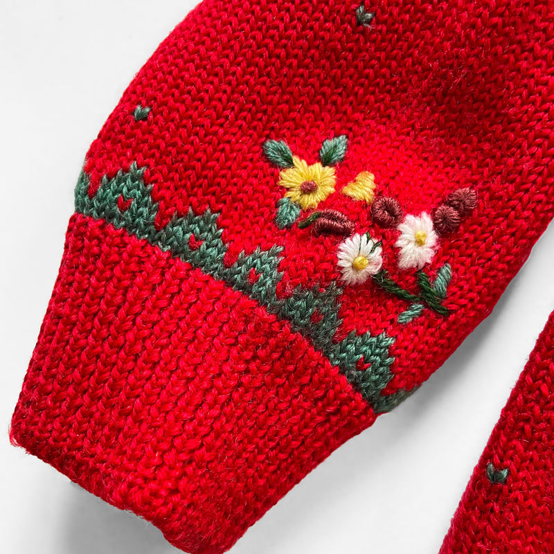 Vintage Jacadi Embroidered Wool Cardigan