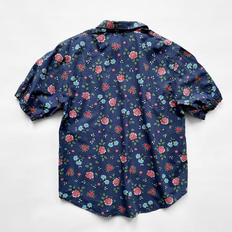 Vintage Sigikid Floral Cotton Blouse With Puffed Sleeves