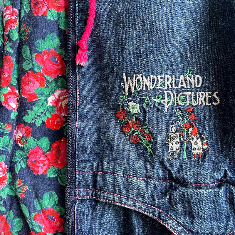 Vintage Alice In Wonderland Denim Coat