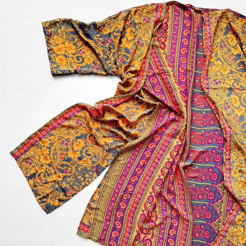 Vintage Indian Silk Kimono Women's