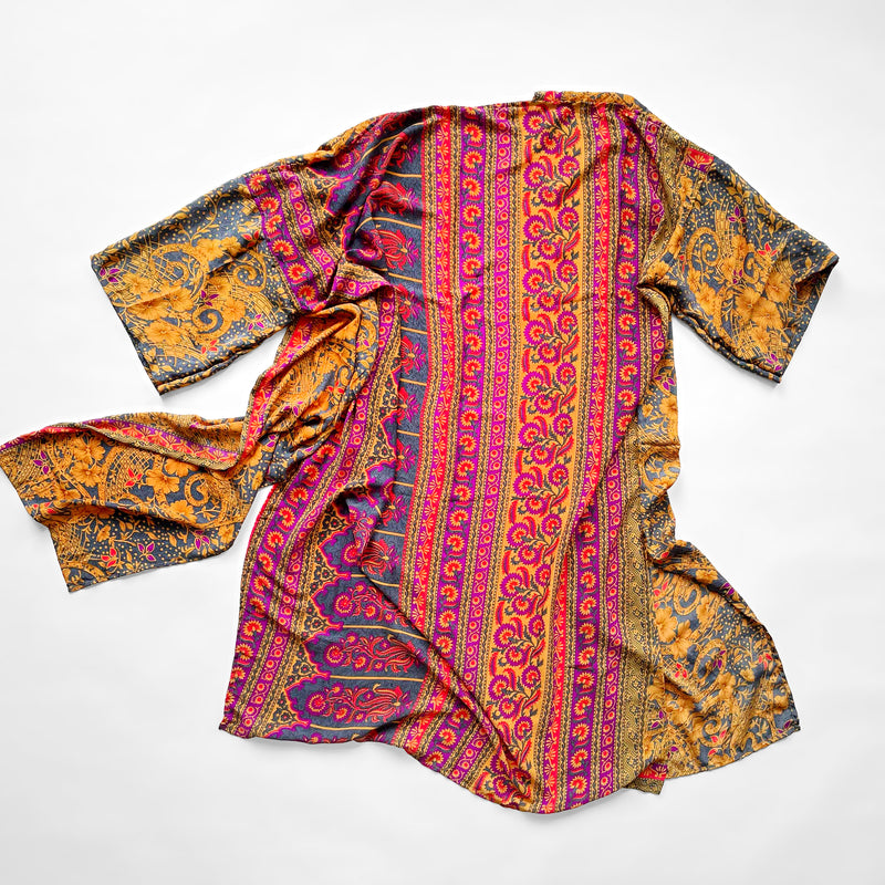Vintage Indian Silk Kimono Women's