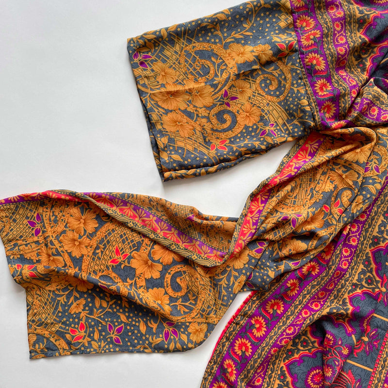 Vintage Indian Silk Kimono Women's
