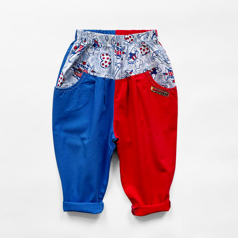 Vintage Cotton Trousers Blue & Red