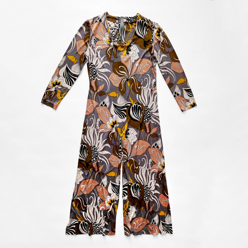 Special 70s Vintage Pucci Style Jumpsuit With Palazzo Legs Women's