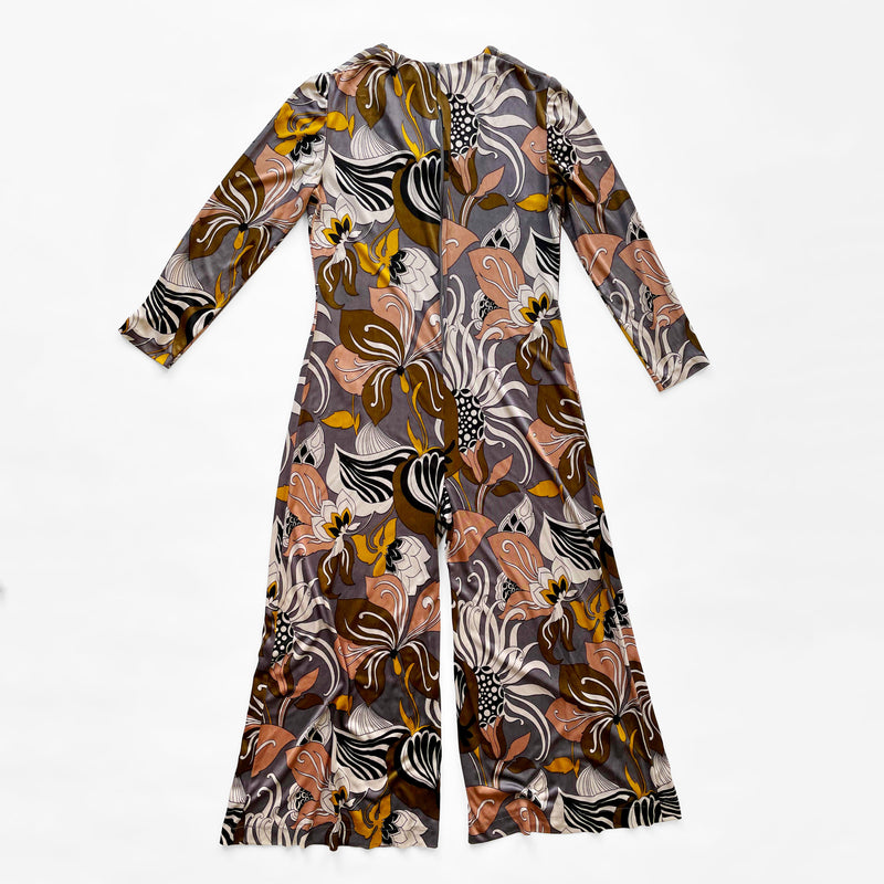 Special 70s Vintage Pucci Style Jumpsuit With Palazzo Legs Women's