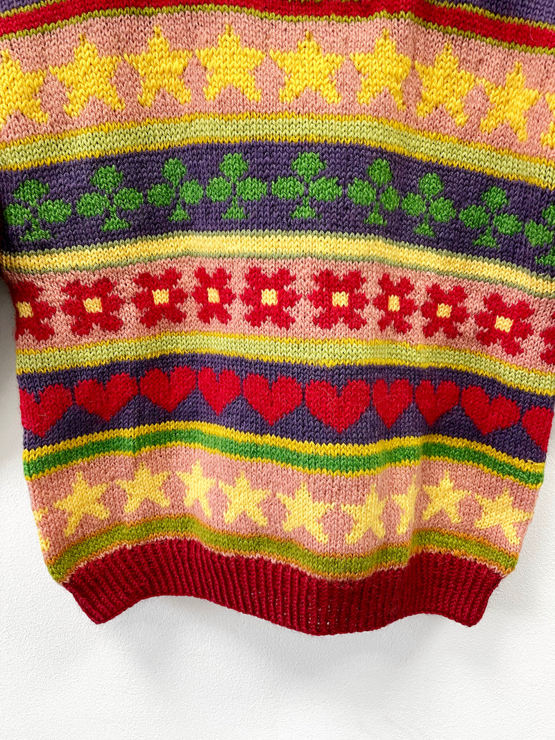 Handmade Vintage Heart Wool Sweater