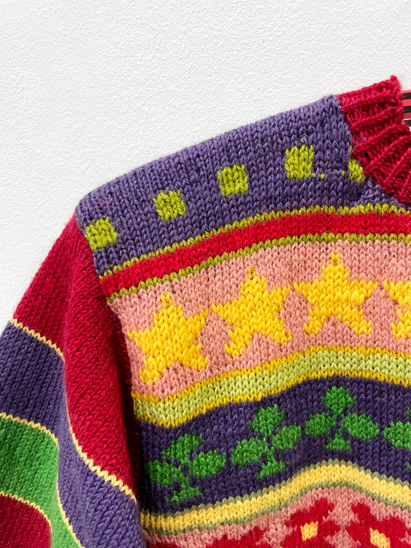 Handmade Vintage Heart Wool Sweater