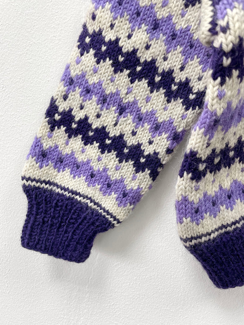Handmade Purple Wool  Sweater