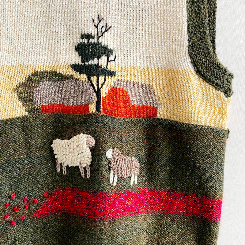 Handmade Vintage Wool Sleeveless Cardigan