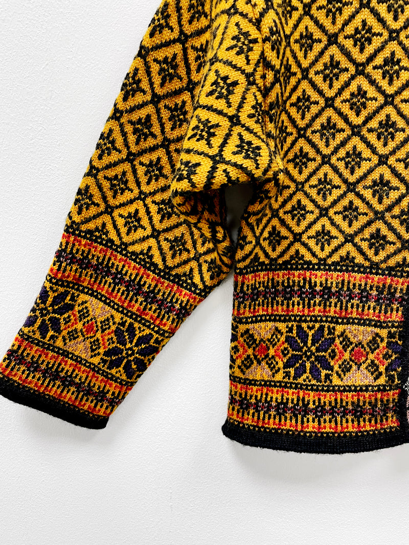 Vintage Yellow Norwegian Wool Cardigan