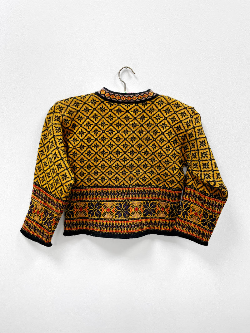 Vintage Yellow Norwegian Wool Cardigan