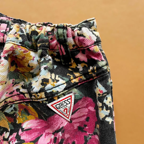 Vintage Guess Denim Floral Skirt 3T