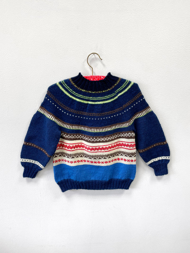 Handmade Vintage Navy Wool Sweater