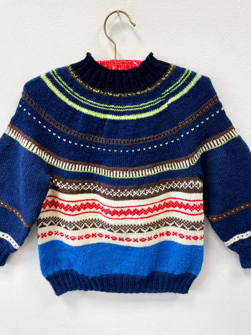 Handmade Vintage Navy Wool Sweater