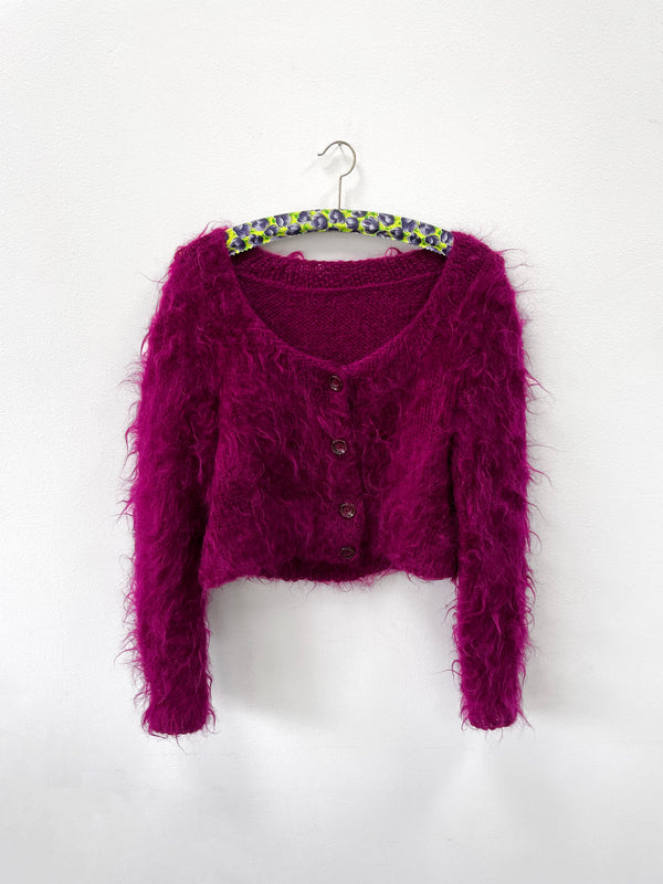 Handmade long-haired Cropped Mohair Cardigan
