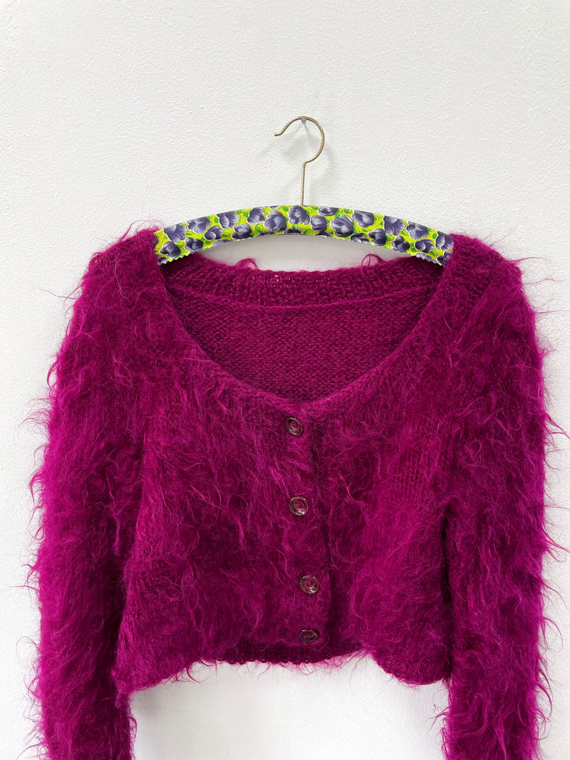 Handmade long-haired Cropped Mohair Cardigan