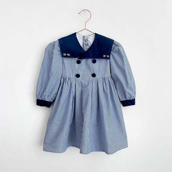 80s Vintage Striped Sailor Dress