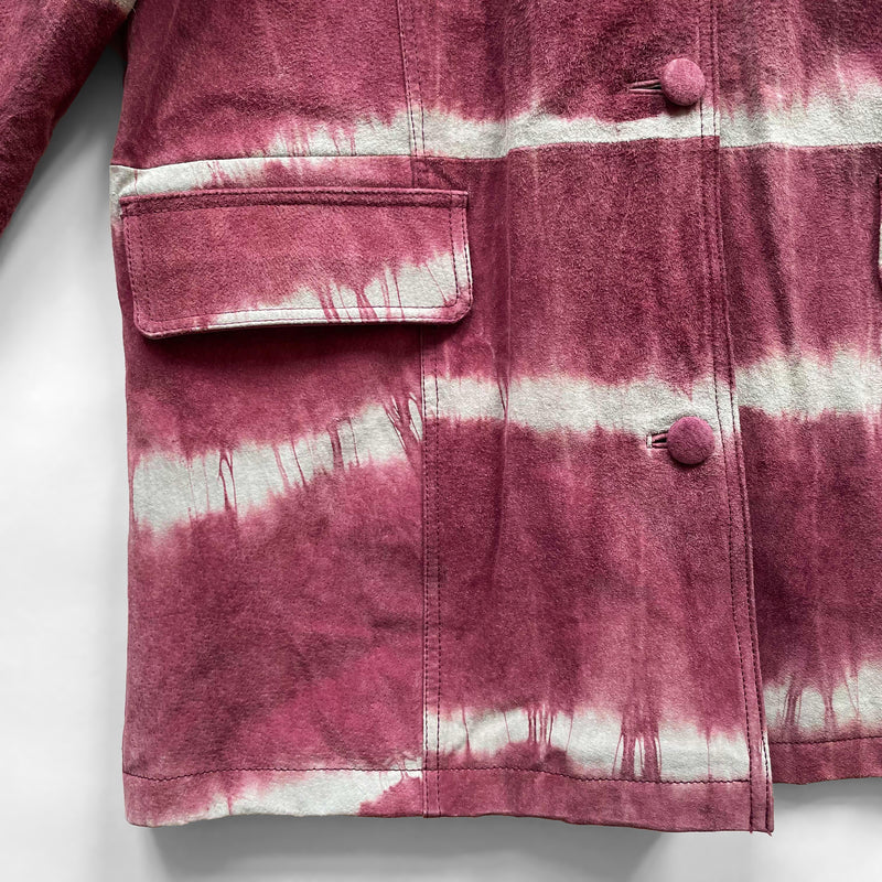 Rare Deadstock Vintage Tie-Dyed Suede Leather Jacket Women's