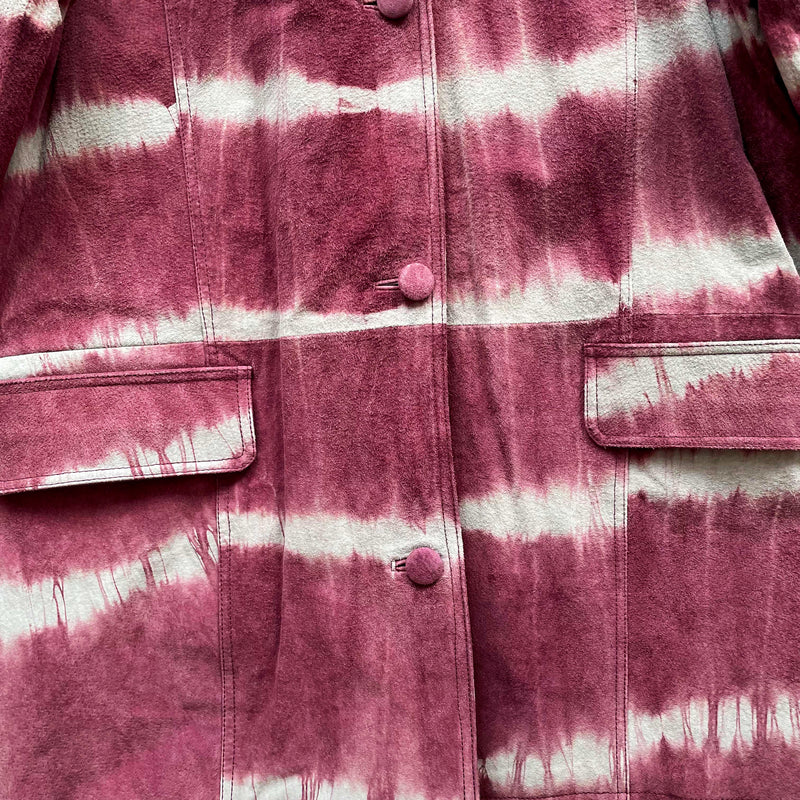 Rare Deadstock Vintage Tie-Dyed Suede Leather Jacket Women's